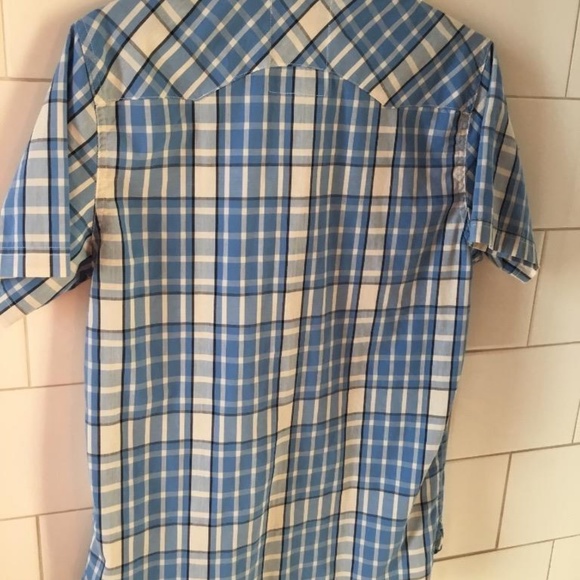 Levis Blue Plaid Western Sawtooth Button Up - Picture 3 of 4